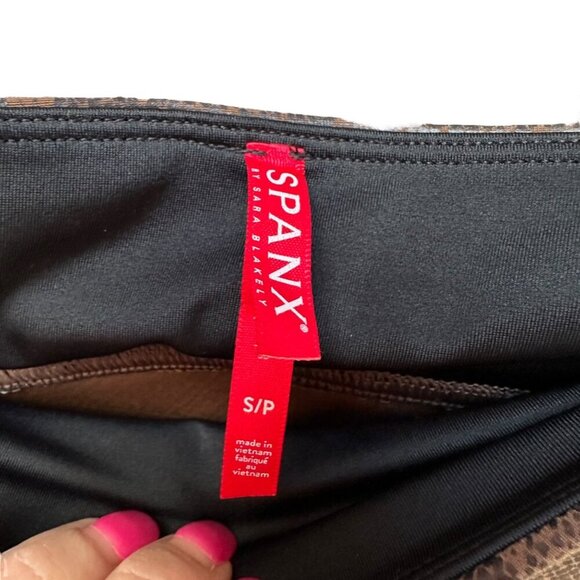 Spanx Faux Leather Snakeskin Print Leggings Compression Booty Lift High Waist SM - Picture 6 of 7